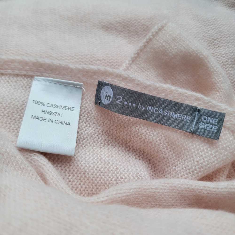 InCashmere Soft Pink Scarf Cashmere Wrap Shawl Luxury Beautiful One Size - Picture 2 of 6